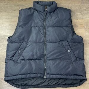 Eddie Bauer Mens Quilted Goose Down Filled Black Puffer Vest WPL 9647, sz XL